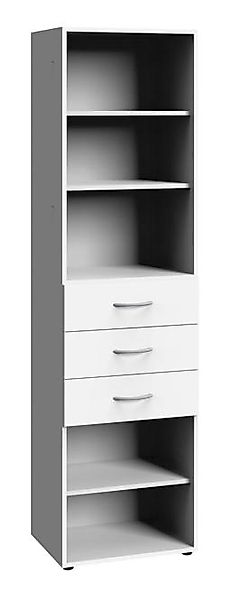 Regal schmal ca. 45 cm inkl. 3 Schubladen MULTIRAUMKONZEPT von Wimex / Weiß günstig online kaufen