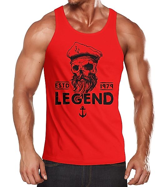 Neverless Tanktop Herren Tank-Top Skull Captain günstig online kaufen