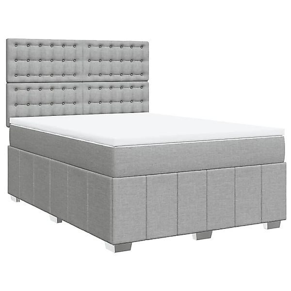 vidaXL Boxspringbett mit Matratze Hellgrau 160x200 cm Stoff 3291733 günstig online kaufen