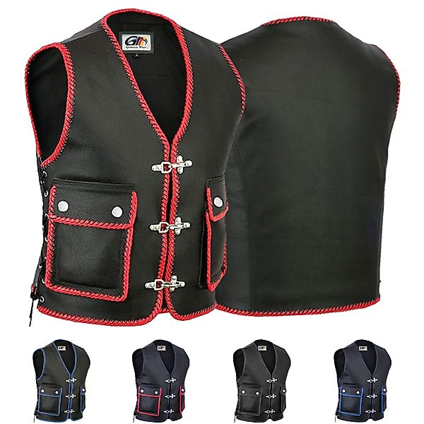 German Wear Motorradweste GW688 Motorrad Lederweste günstig online kaufen