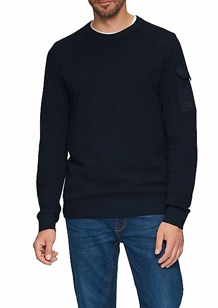 s.Oliver Strickpullover, mit aufgesetzter Tasche am Arm günstig online kaufen