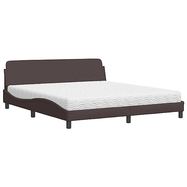 vidaXL Bett mit Matratze Dunkelbraun 180x200 cm Stoff Modell 12009882 günstig online kaufen