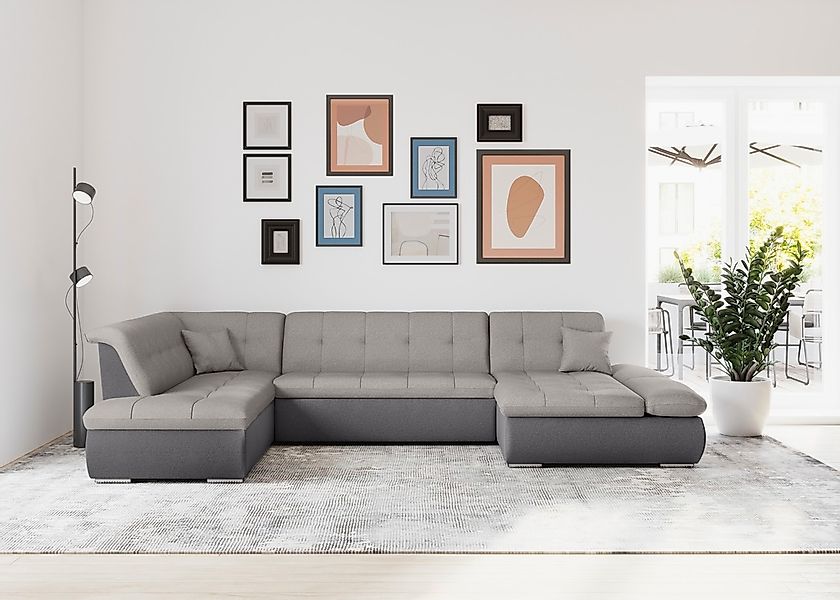 DOMO collection Wohnlandschaft "Moric U-Form, auch in Cord, Breite 353cm, v günstig online kaufen