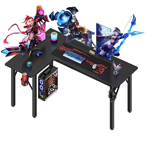 OUNUO Eckschreibtisch Gaming Tisch L-förmiger Schreibtisch günstig online kaufen