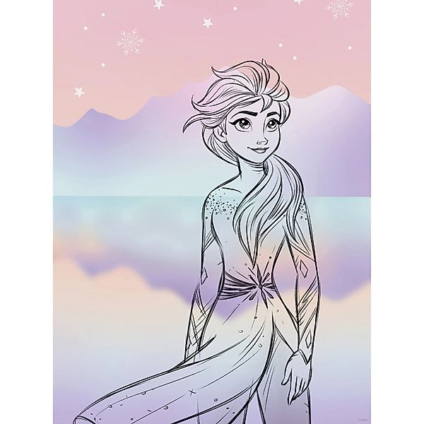 Komar Wandbild Disney Frozen Pastell Lights 30 cm x 40 cm Lila günstig online kaufen