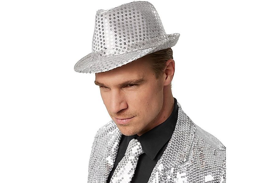 dressforfun Kostüm Partyhut mit Pailletten, Einfarbiger Hut in Einheitsgröß günstig online kaufen
