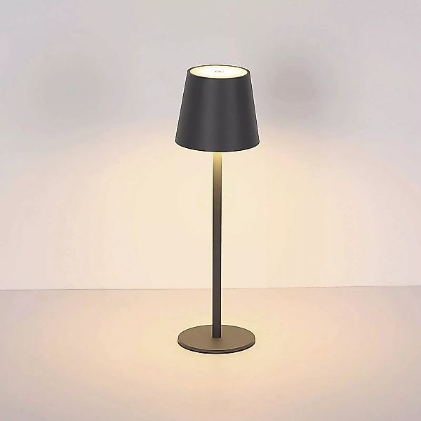 LED-Akku-Tischlampe Vannie, schwarz, Höhe 36 cm, IP44 günstig online kaufen