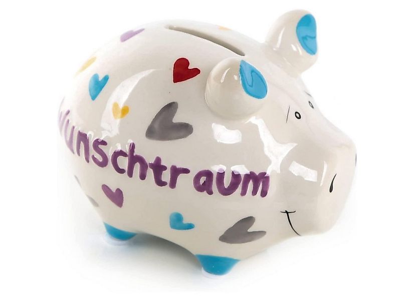 Logbuch-Verlag Dekofigur Sparschwein Wunschtraum bunte Spardose Keramik 12, günstig online kaufen