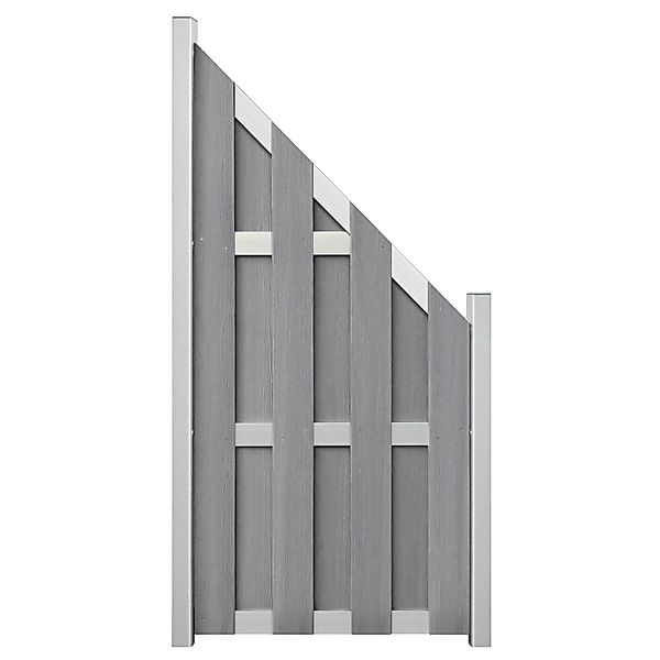 GroJa Fertigzaun Schräg 84,3  cm x 180 cm Steingrau günstig online kaufen