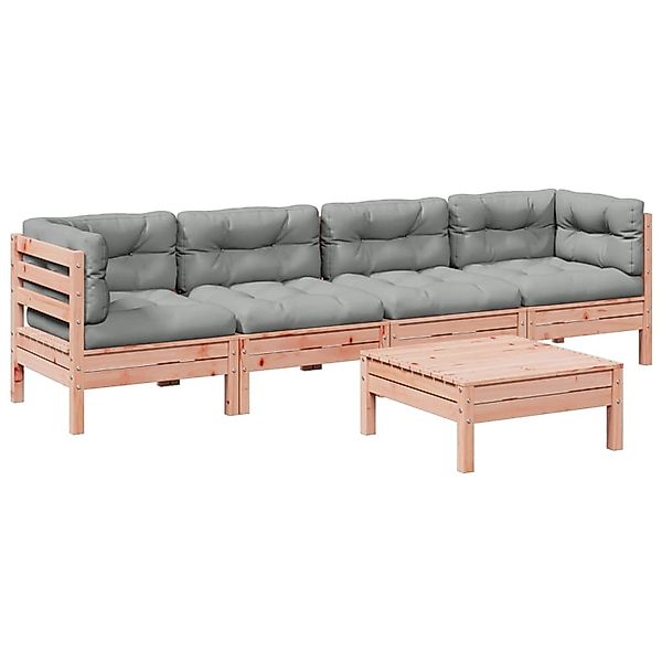 vidaXL 5-Tlg Garten-Sofagarnitur mit Kissen Massivholz Douglasie 3299284 günstig online kaufen
