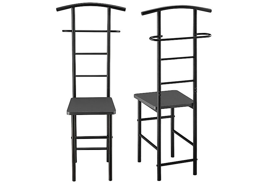 en.casa Herrendiener, Anaheim Stuhl mit Kleiderbügel und Hosenhalter Schwar günstig online kaufen