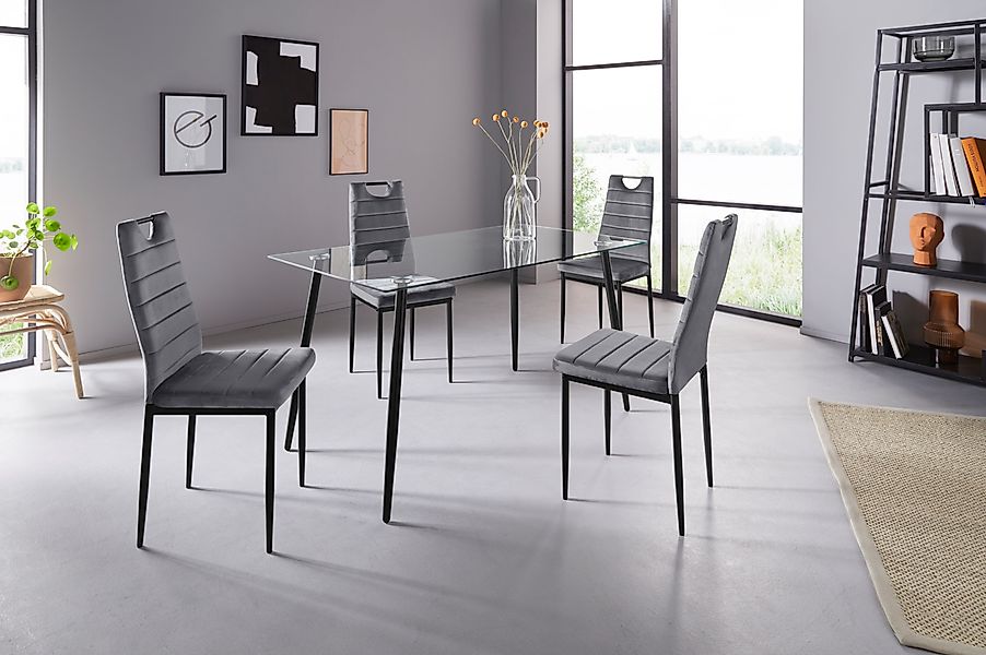 INOSIGN Essgruppe Set, 5 Stk. tlg. Glastisch, Breite 140 cm und 4 Esszimmer günstig online kaufen