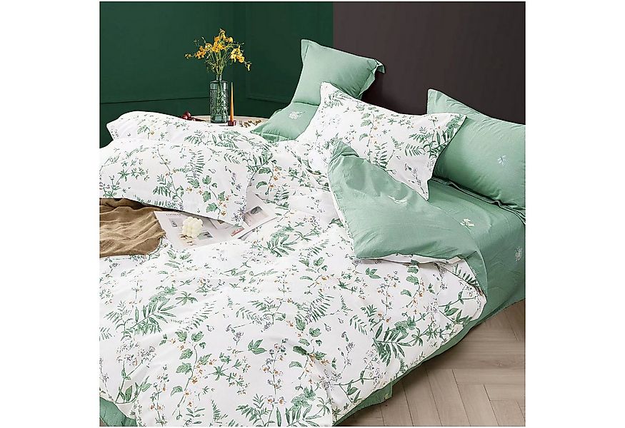 KEAYOO Bettwäsche HXM, 4 teilig, Rosa Blumenmuster Bettwäsche Baumwolle mit günstig online kaufen