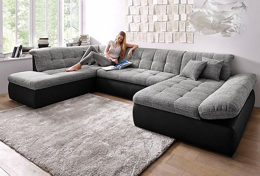 DOMO collection Wohnlandschaft »Moric U-Form, auch in Cord, Breite 353cm, v günstig online kaufen