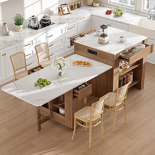 KLAM HOME Kücheninsel Ausziehbarer Bartisch mit günstig online kaufen