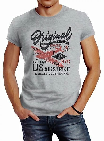 Neverless Print-Shirt Herren T-Shirt US Airforce Army Motiv Spitfire Flugze günstig online kaufen