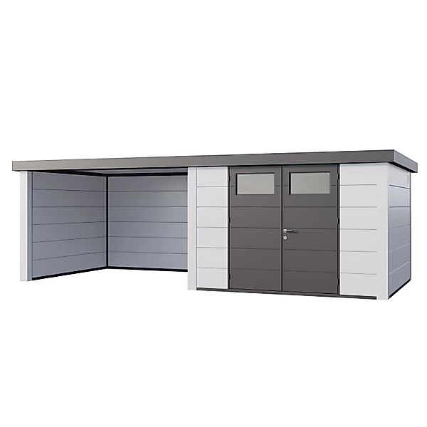 Gerätehaus Classico 3330 mit Lounge L Links mit Weiße Ecken 672 x 298 cm We günstig online kaufen