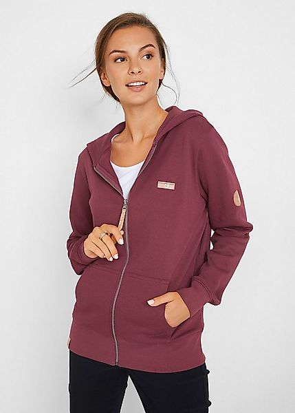 bonprix Kapuzensweatjacke mit Kapuze, mit Kängurutaschen, aus Baumwolle, mi günstig online kaufen
