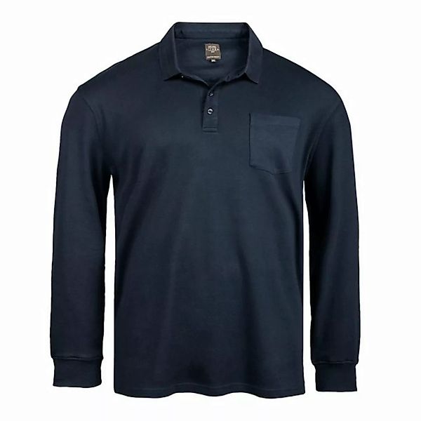 Kitaro Langarm-Poloshirt Übergrößen Langarm-Poloshirt Kitaro dunkelblau günstig online kaufen