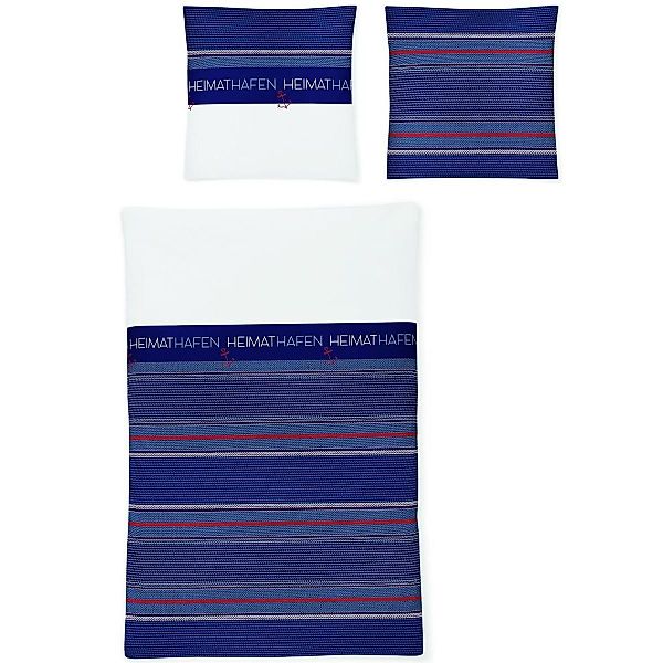 Irisette Mako Satin Bettwäsche Sky 8480-20 Anker Streifen Blau 135x200 günstig online kaufen