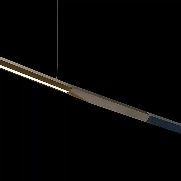Oluce Ilo 487 LED-Hängeleuchte, waagerecht, bronze günstig online kaufen