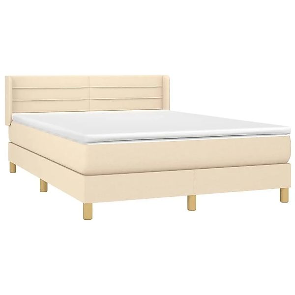 vidaXL Boxspringbett mit Matratze Creme 140x200 cm Stoff 3130358 günstig online kaufen