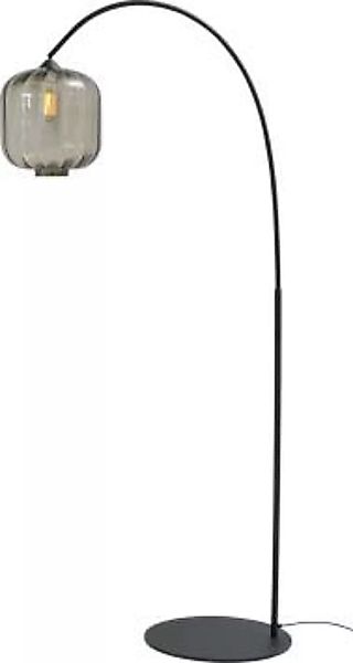 Gebogene Stehlampe Schwarz Metall Glas 181 cm E27 günstig online kaufen