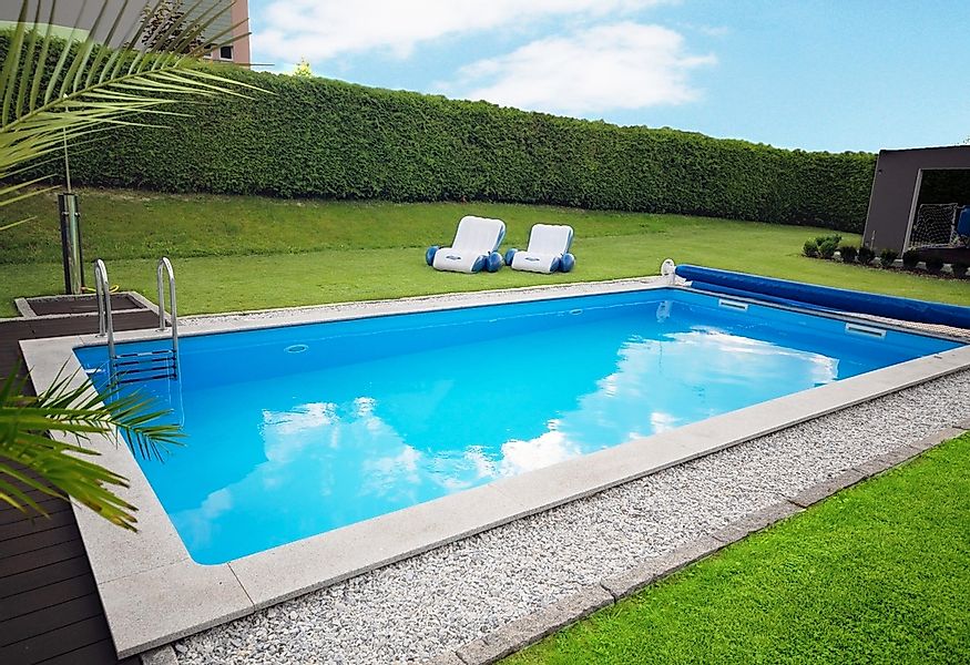 KWAD Rechteckpool "mit Römertreppe", (Set), 8x4, 7x3,5 oder 6x3m Höhe: 1,50 günstig online kaufen