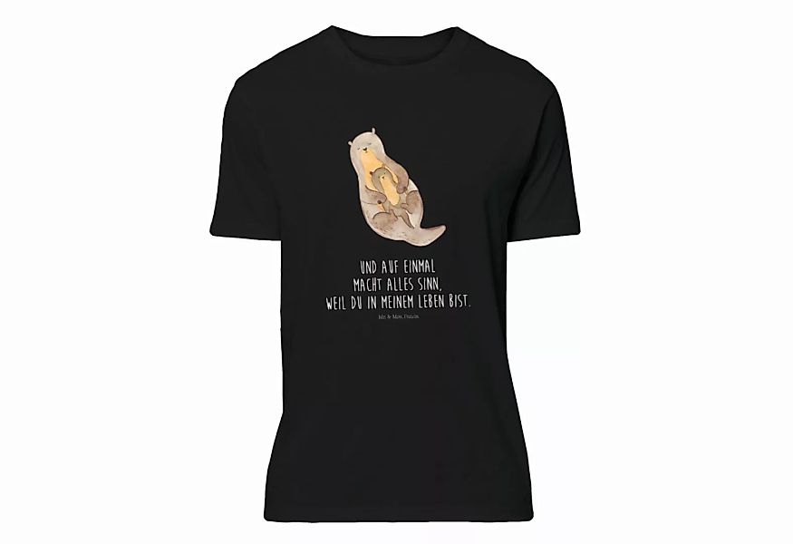Mr. & Mrs. Panda T-Shirt Otter mit Kind - Schwarz - Geschenk, Shirt, T-Shir günstig online kaufen