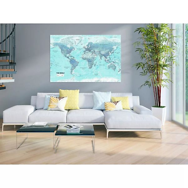 Wandbild World Map: Sky Blue World XXL günstig online kaufen