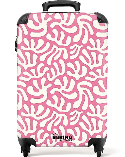 NoBoringSuitcases.com© Hartschalen-Trolley Rosa mit weißem Korallenmuster günstig online kaufen