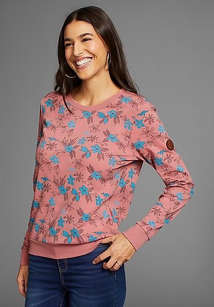 KangaROOS Sweatshirt Langarm, lässiger Schnitt, geblümtes Muster, Rundhalsa günstig online kaufen