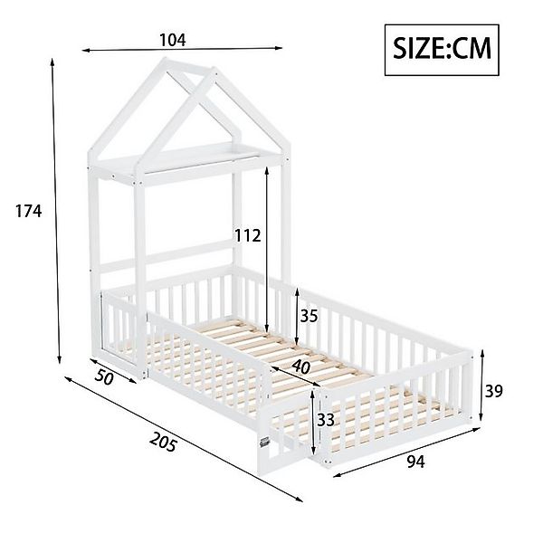 STILVORA Kinderbett 90x200 Babybett mit Matratze, Bettgestell mit Stauraum günstig online kaufen