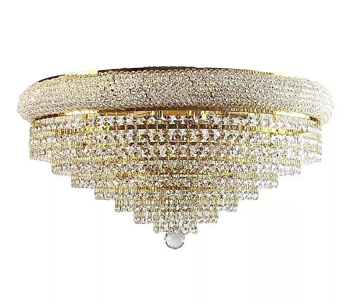 PGA-Lights Deckenleuchte Kristall Deckenleuchte Granada Gold Ø60cm gefertig günstig online kaufen