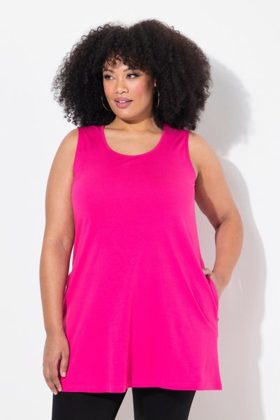 Ulla Popken Longtop Top A-Linie Rundhalsausschnitt günstig online kaufen