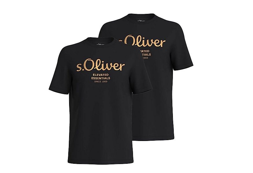 s.Oliver T-Shirt Casual (2-tlg) mit Rundhals-Ausschnitt, kurzarm, Logo-Aufd günstig online kaufen