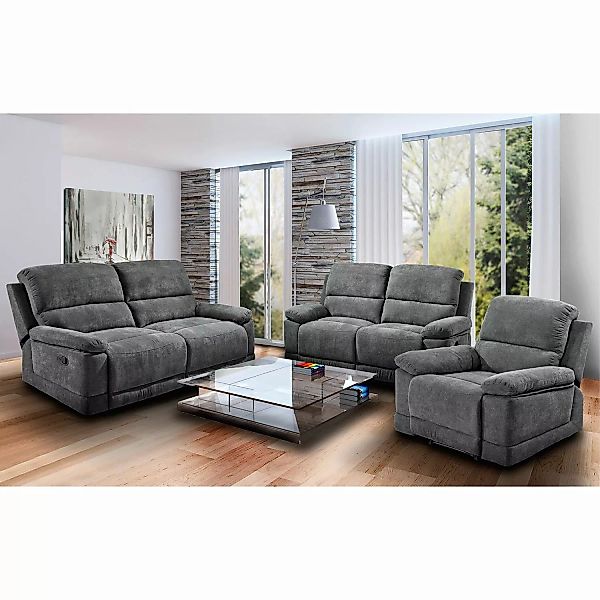 home24 Modoform Sofa Leticia 2-Sitzer Grau Mikrofaser 153x96x93 cm (BxHxT) günstig online kaufen