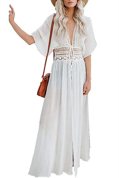 RWEUOQ Strandkleid Kimono Sommerkleid Damen Strandkleid günstig online kaufen