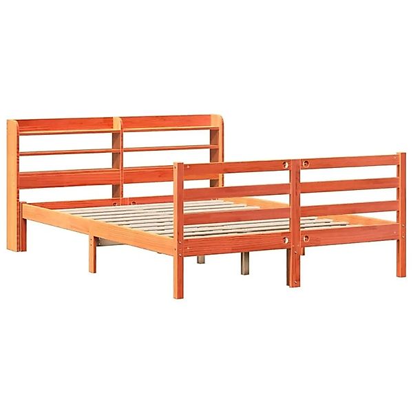 vidaXL Massivholzbett ohne Matratze Wachsbraun 160x200 Kiefernholz 3306665 günstig online kaufen