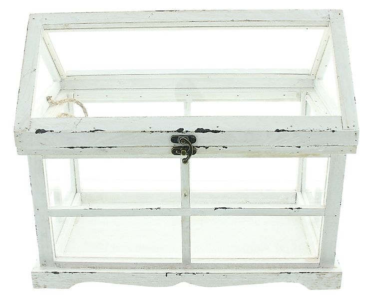 Dekoleidenschaft Dekoobjekt Mini-Gewächshaus "Shabby" aus Holz günstig online kaufen