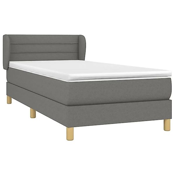 vidaXL Boxspringbett mit Matratze Dunkelgrau 80x200 cm Stoff 3126838 günstig online kaufen