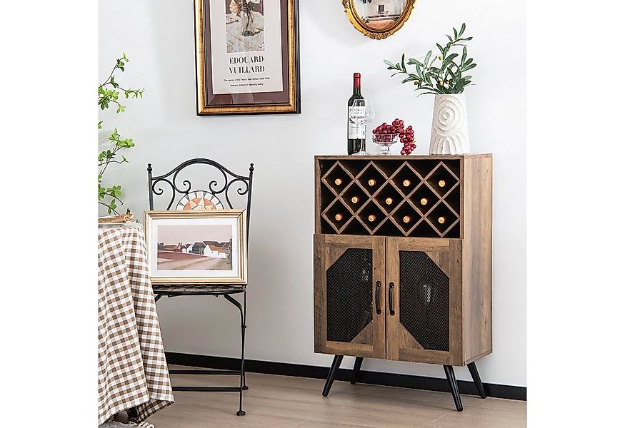 COSTWAY Weinregal, mit abnehmbarem Flaschenregal für 11 Flaschen, Glashalte günstig online kaufen