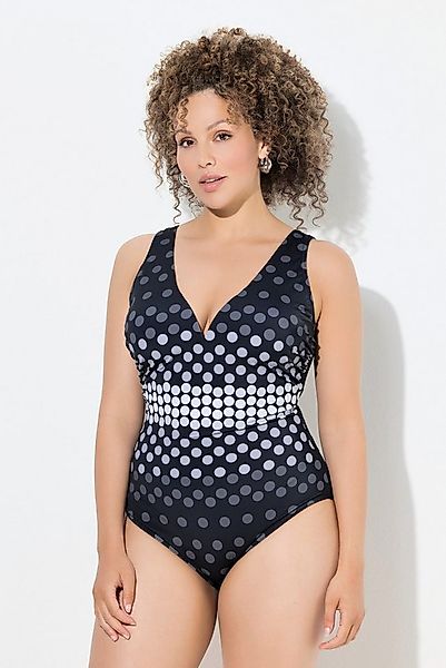 Ulla Popken Badeanzug Badeanzug Punkte Softcups V-Ausschnitt recycelt günstig online kaufen