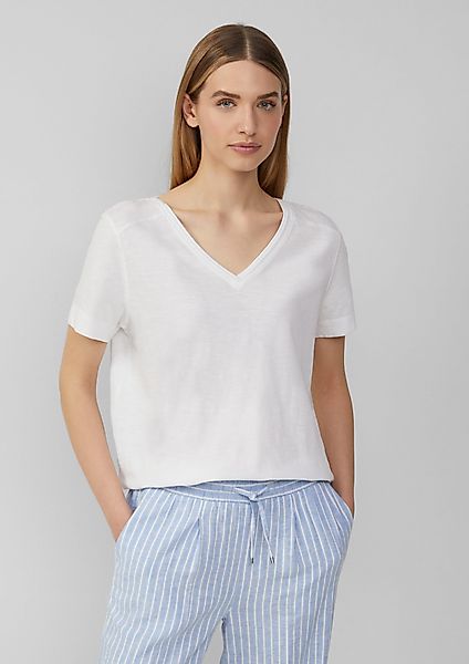 s.Oliver Kurzarmshirt T-Shirt aus Flammgarn mit günstig online kaufen