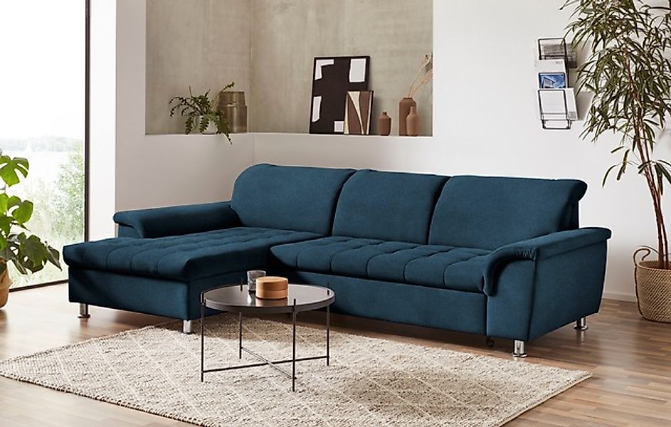 DOMO collection Ecksofa »Franzi, zeitlos und elegant, moderne Sitzheftung, günstig online kaufen