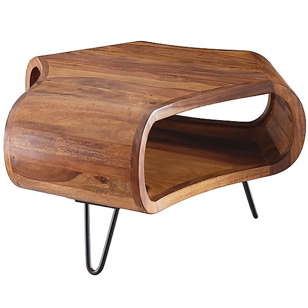 Wohnling Couchtisch WL5.603 (55x55x38cm Massivholz Metall günstig online kaufen