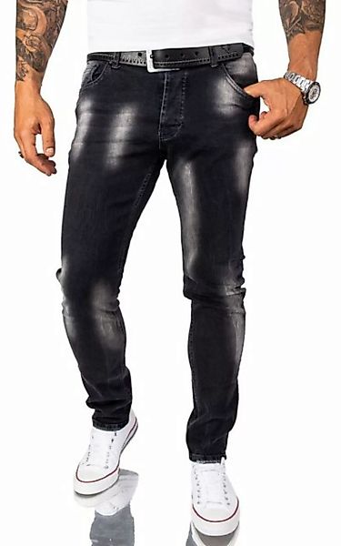 Rock Creek Slim-fit-Jeans Herren Jeans Stonewashed Schwarz RC-2261 günstig online kaufen