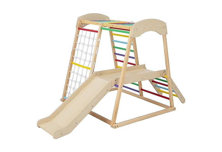 COSTWAY Klettergerüst 6 in 1, mit Rutsche & Kletternetz & Leiter günstig online kaufen