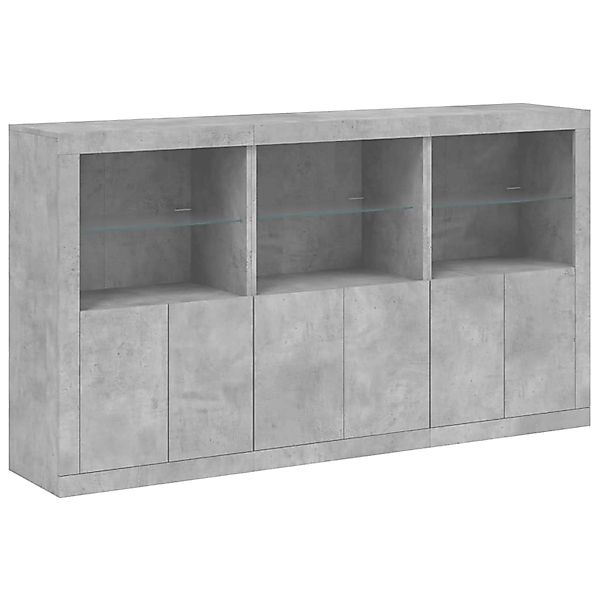 vidaXL Sideboard mit LED-Leuchten Betongrau 181,5x37x100 cm 3209152 günstig online kaufen