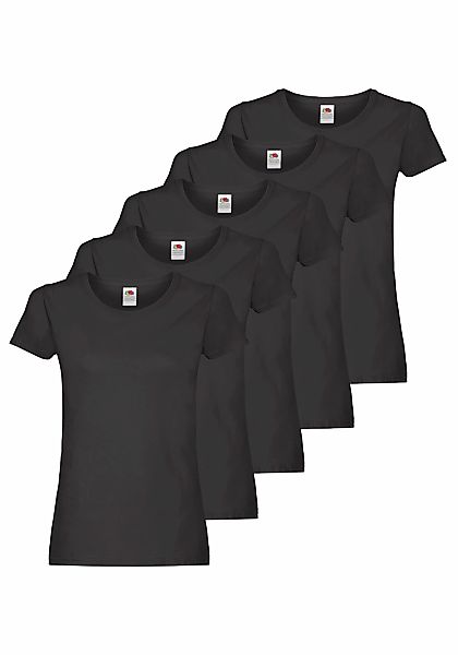 Fruit of the Loom Rundhalsshirt Packung, 5 Stk. original T. LADY-FIT im 5er günstig online kaufen